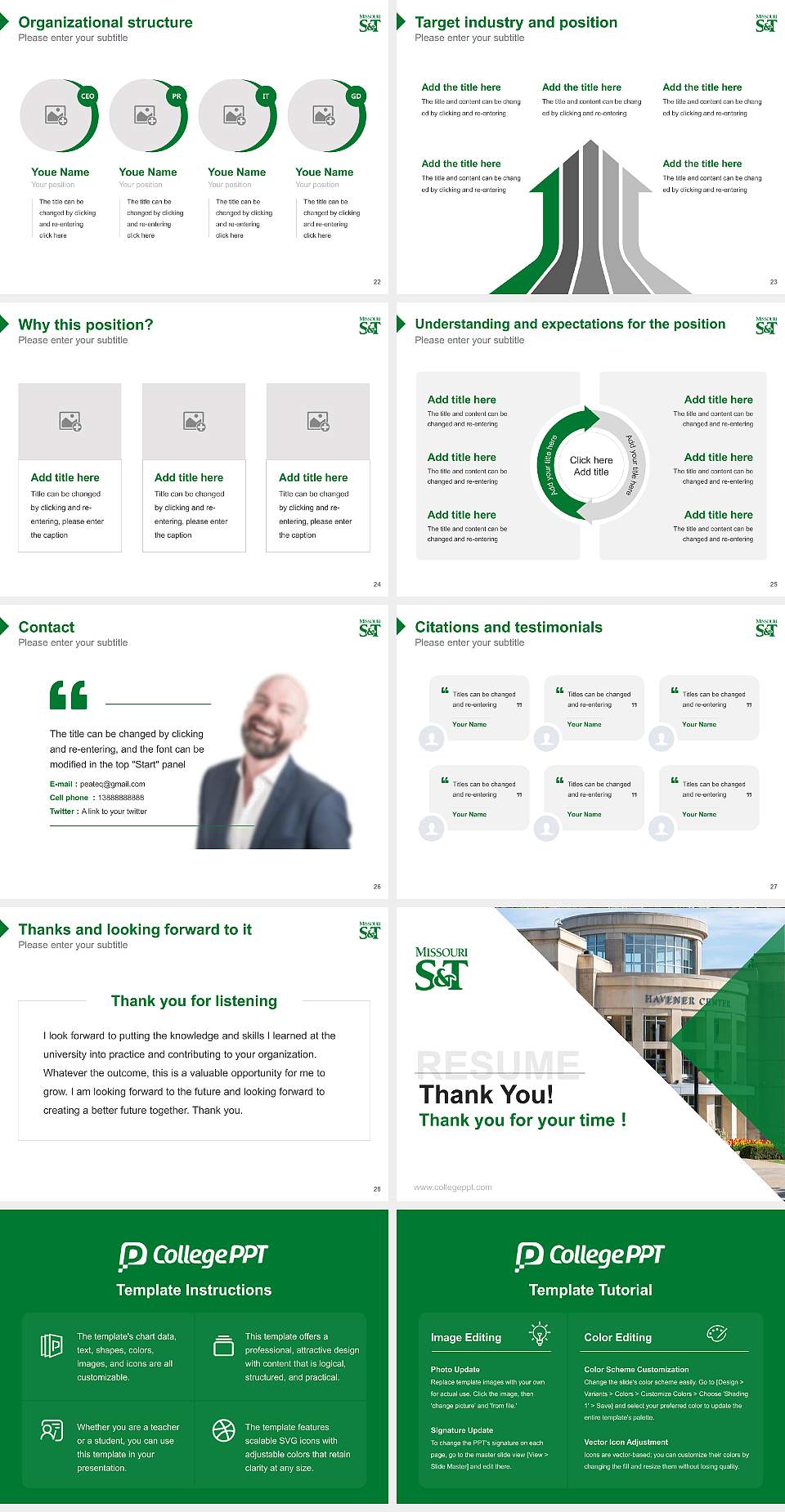 Missouri University of Science and Technology Resume PPT Template4:3 ratio PPT effect preview image4