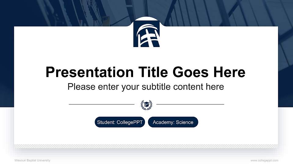 Missouri Baptist University National Scholarship Defense PPT Template16:9 ratio PPT effect preview image