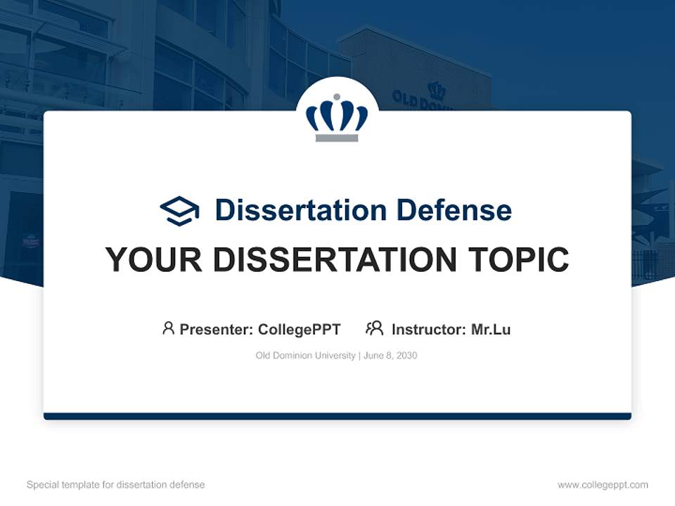 Old Dominion University Graduation Thesis Defense PPT Template4:3 ratio PPT effect preview image7