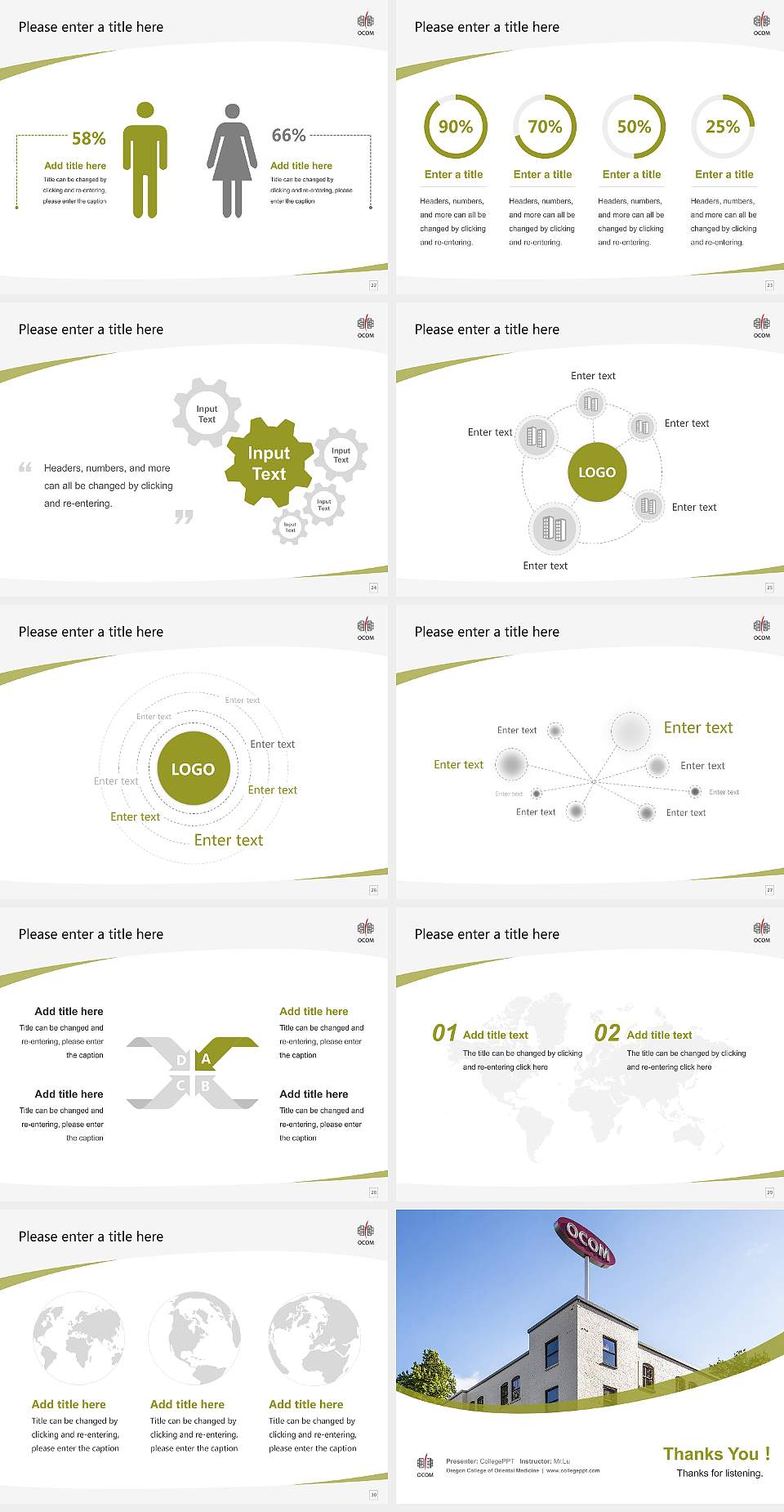 Oregon College of Oriental Medicine Course/Courseware Creation PPT Template4:3 ratio PPT effect preview image4