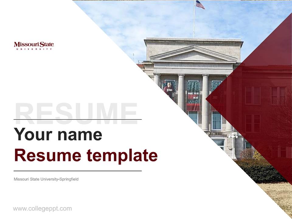 Missouri State University-Springfield Resume PPT Template4:3 ratio PPT effect preview image5
