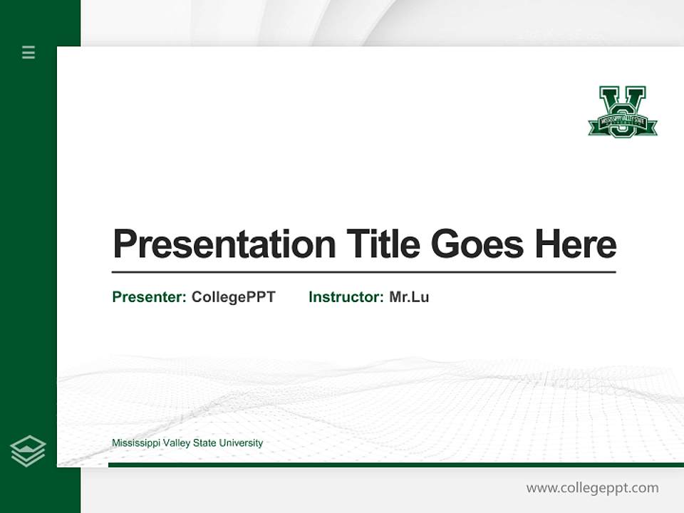 Mississippi Valley State University Thesis Proposal/Graduation Defense PPT Template4:3 ratio PPT effect preview image5