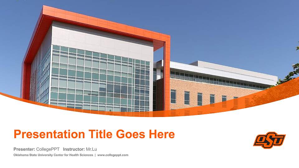 Oklahoma State University Center for Health Sciences Course/Courseware Creation PPT Template16:9 ratio PPT effect preview image
