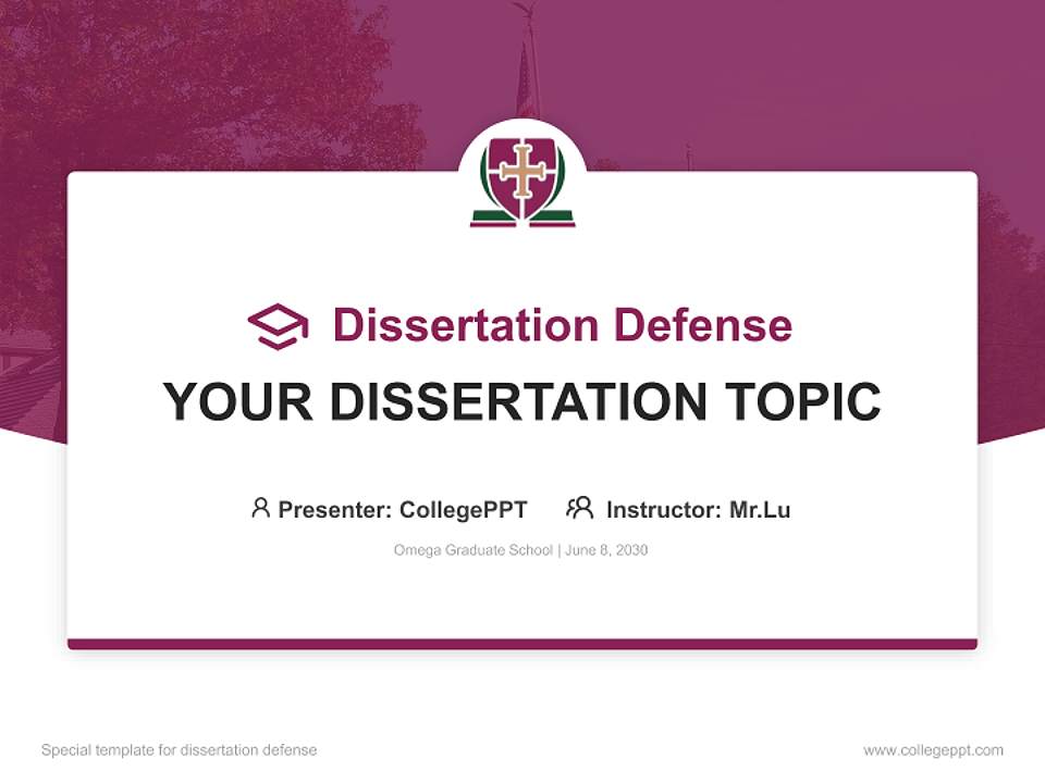 Omega Graduate School Graduation Thesis Defense PPT Template4:3 ratio PPT effect preview image7
