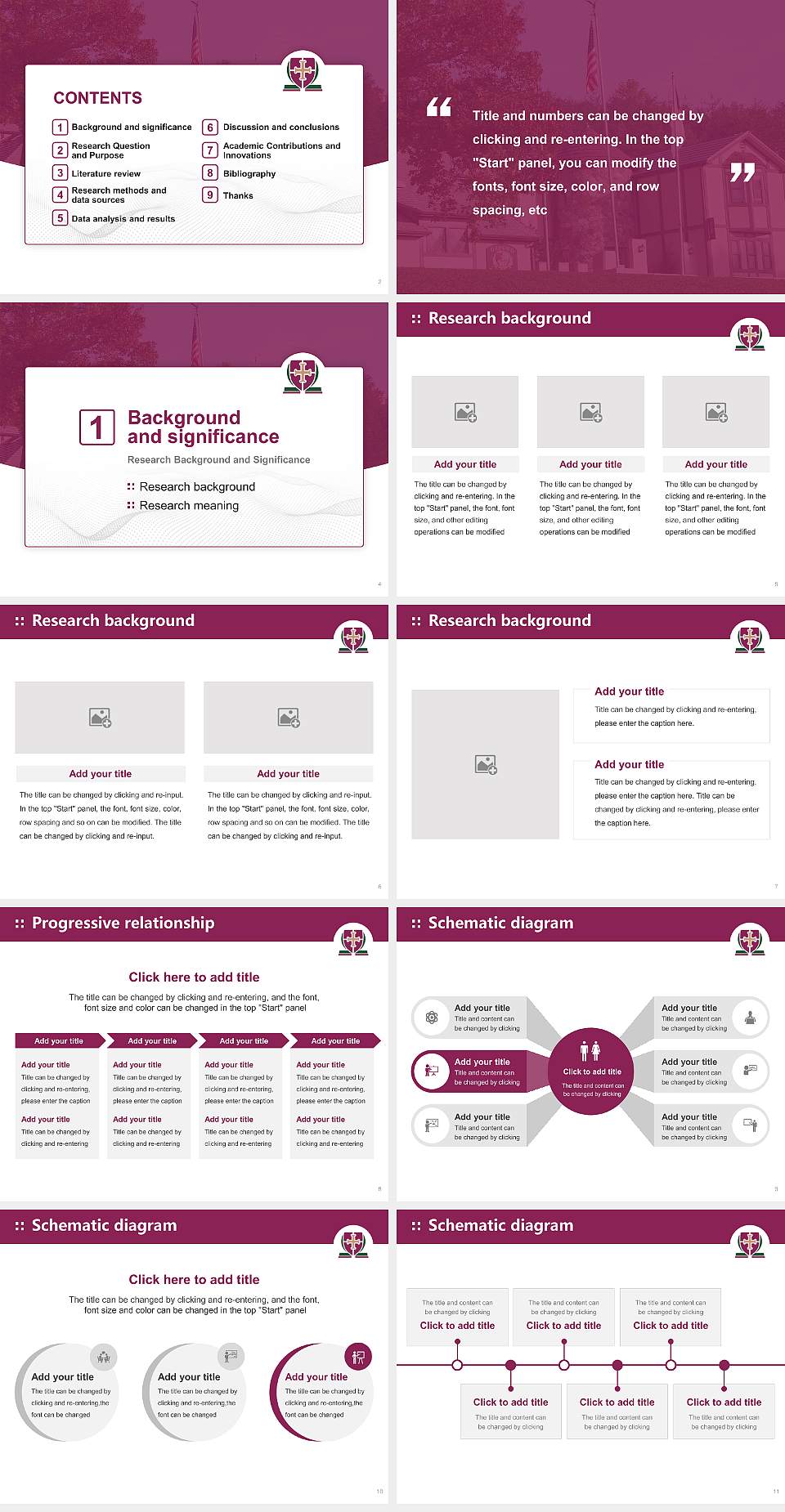 Omega Graduate School Graduation Thesis Defense PPT Template4:3 ratio PPT effect preview image2