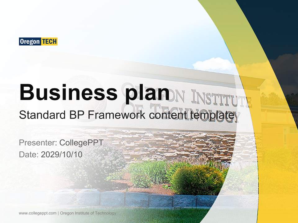 Oregon Institute of Technology Competition/Entrepreneurship Contest PPT Template4:3 ratio PPT effect preview image9