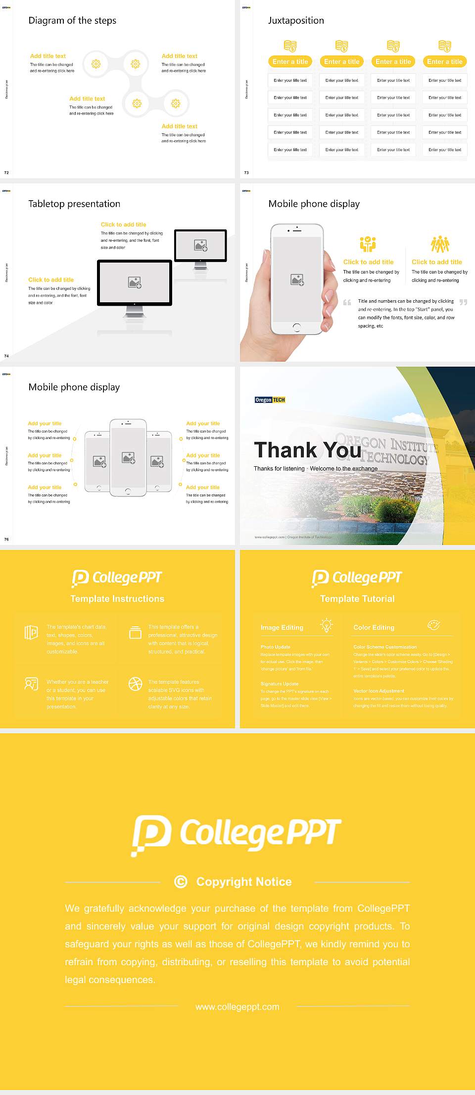 Oregon Institute of Technology Competition/Entrepreneurship Contest PPT Template4:3 ratio PPT effect preview image9