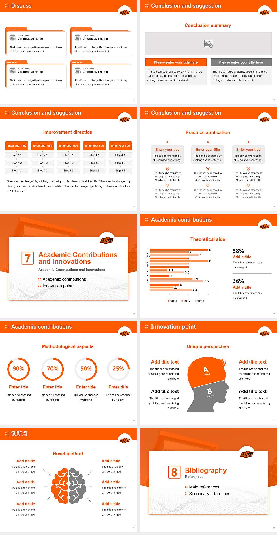 Oklahoma State University Center for Health Sciences Graduation Thesis Defense PPT Template4:3 ratio PPT effect preview image6