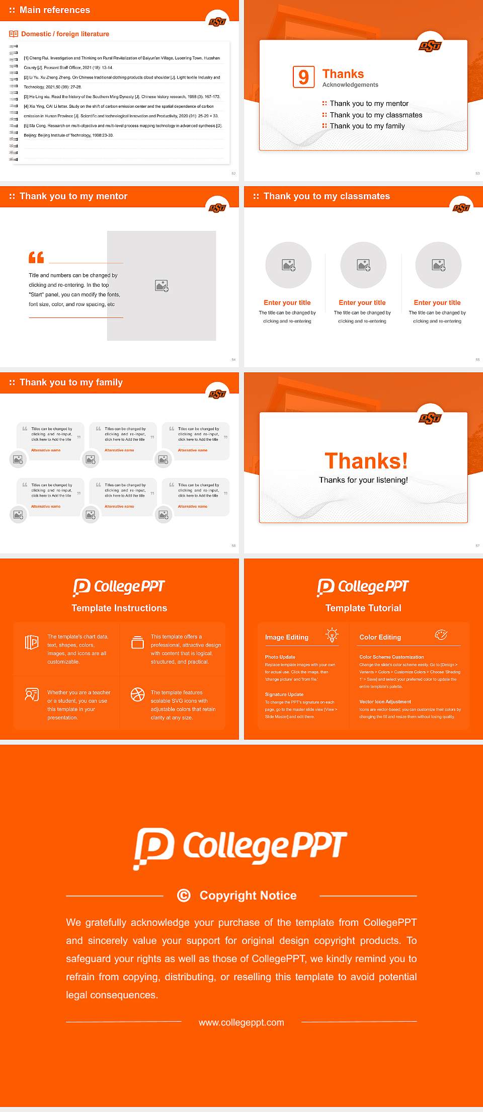 Oklahoma State University Center for Health Sciences Graduation Thesis Defense PPT Template4:3 ratio PPT effect preview image7