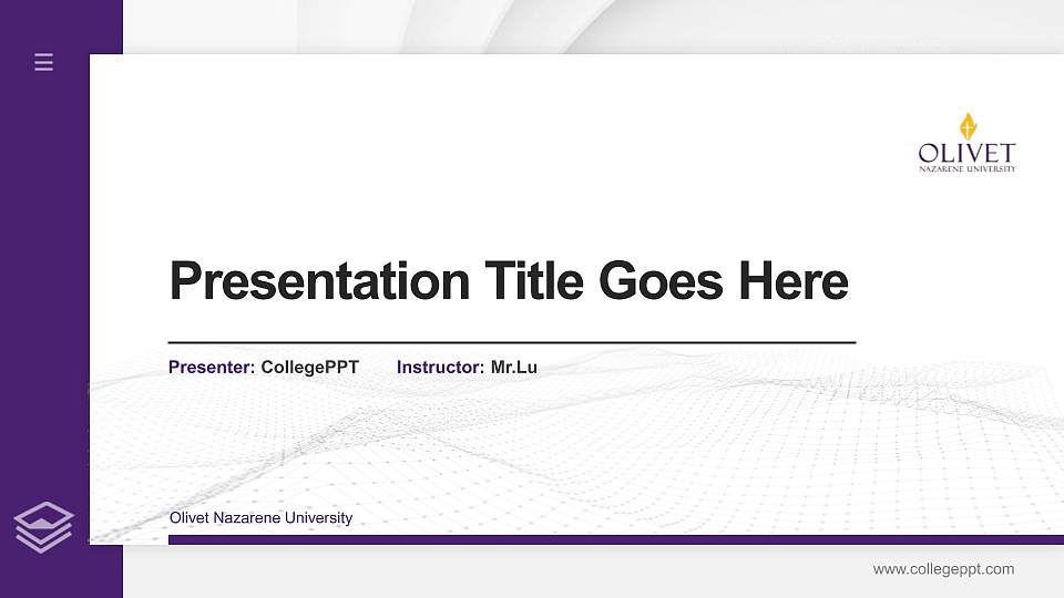 Olivet Nazarene University Thesis Proposal/Graduation Defense PPT Template16:9 ratio PPT effect preview image