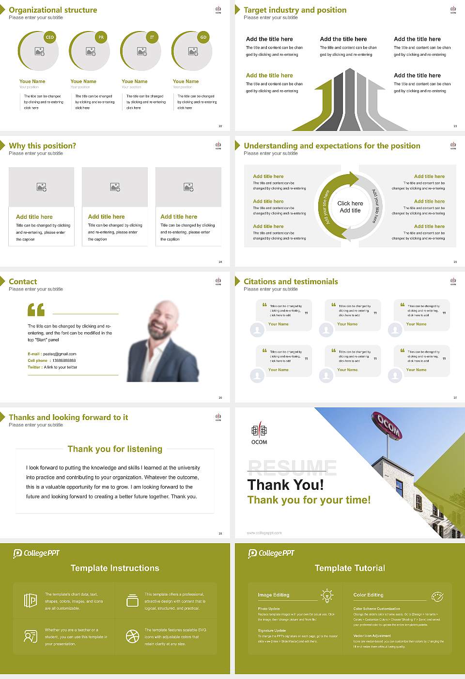 Oregon College of Oriental Medicine Resume PPT Template16:9 ratio PPT effect preview image4