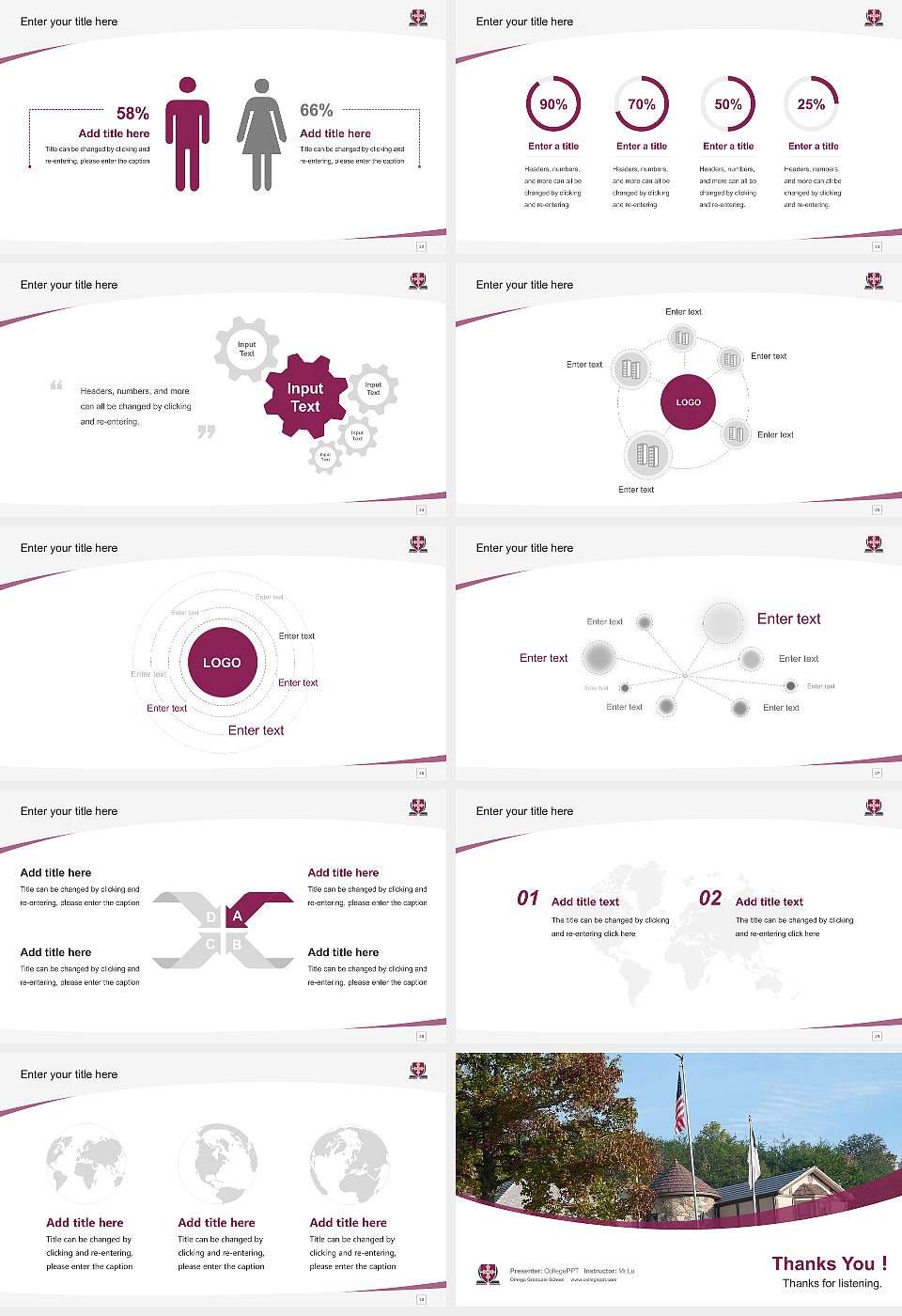 Omega Graduate School Course/Courseware Creation PPT Template16:9 ratio PPT effect preview image4