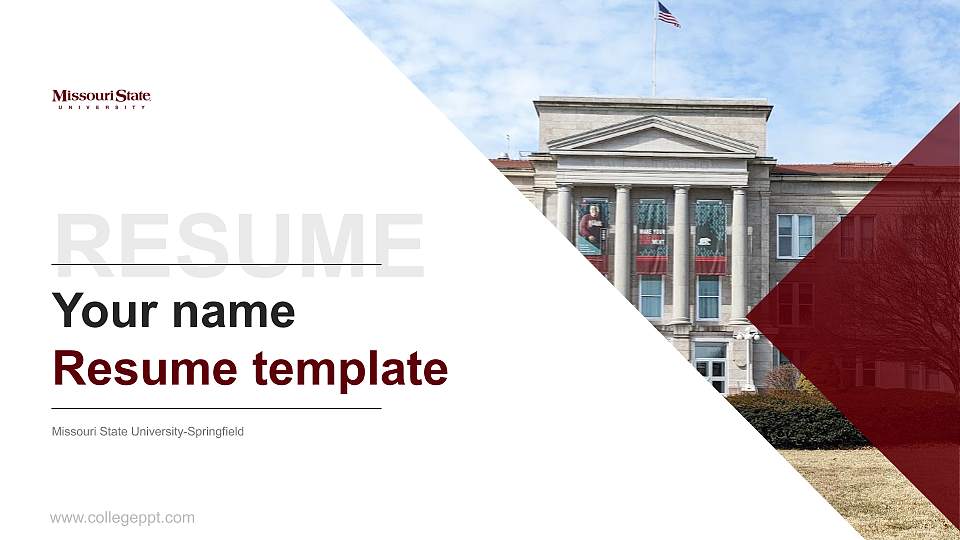 Missouri State University-Springfield Resume PPT Template16:9 ratio PPT effect preview image