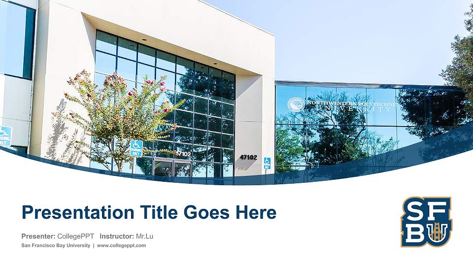 San Francisco Bay University Course/Courseware Creation PPT Template16:9 ratio PPT effect preview image