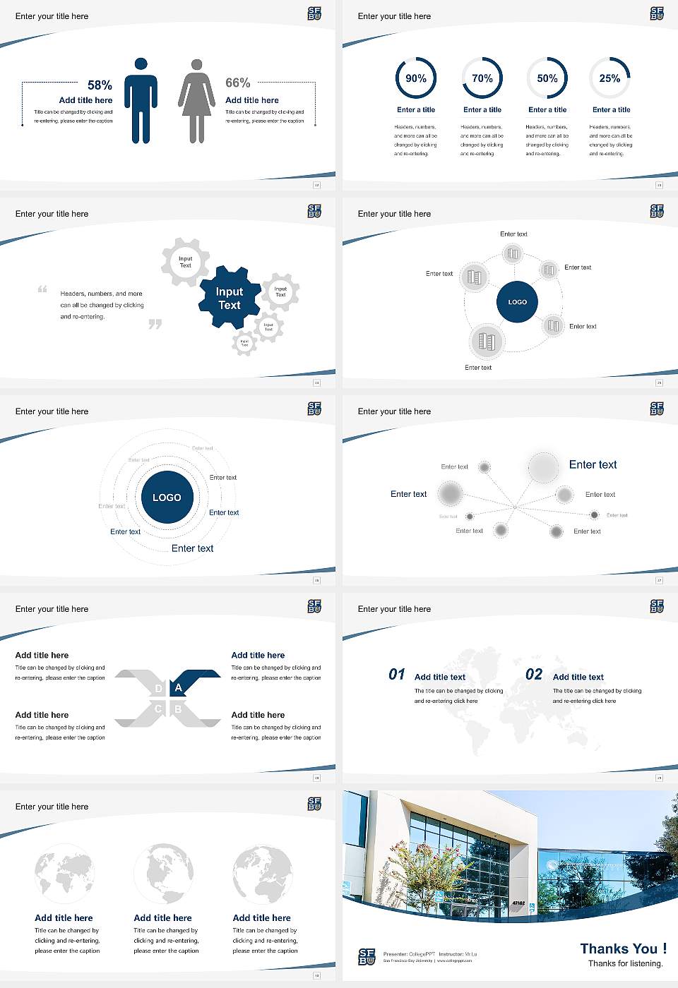 San Francisco Bay University Course/Courseware Creation PPT Template16:9 ratio PPT effect preview image4