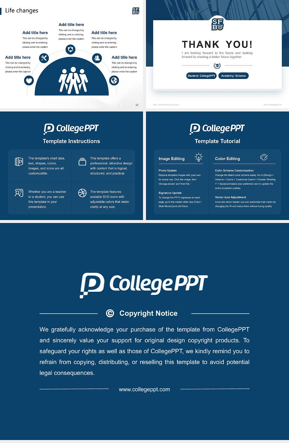 San Francisco Bay University National Scholarship Defense PPT Template4:3 ratio PPT effect preview image4