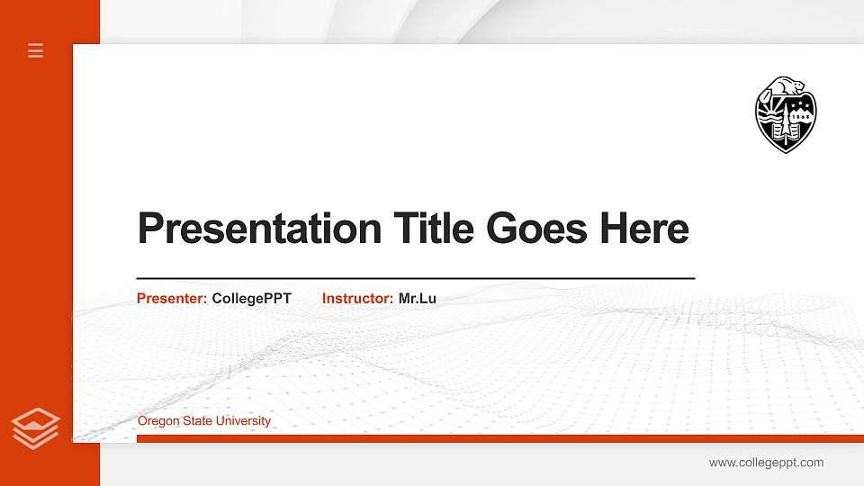 Oregon State University Thesis Proposal/Graduation Defense PPT Template16:9 ratio PPT effect preview image