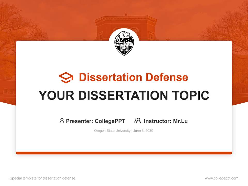Oregon State University Graduation Thesis Defense PPT Template4:3 ratio PPT effect preview image7
