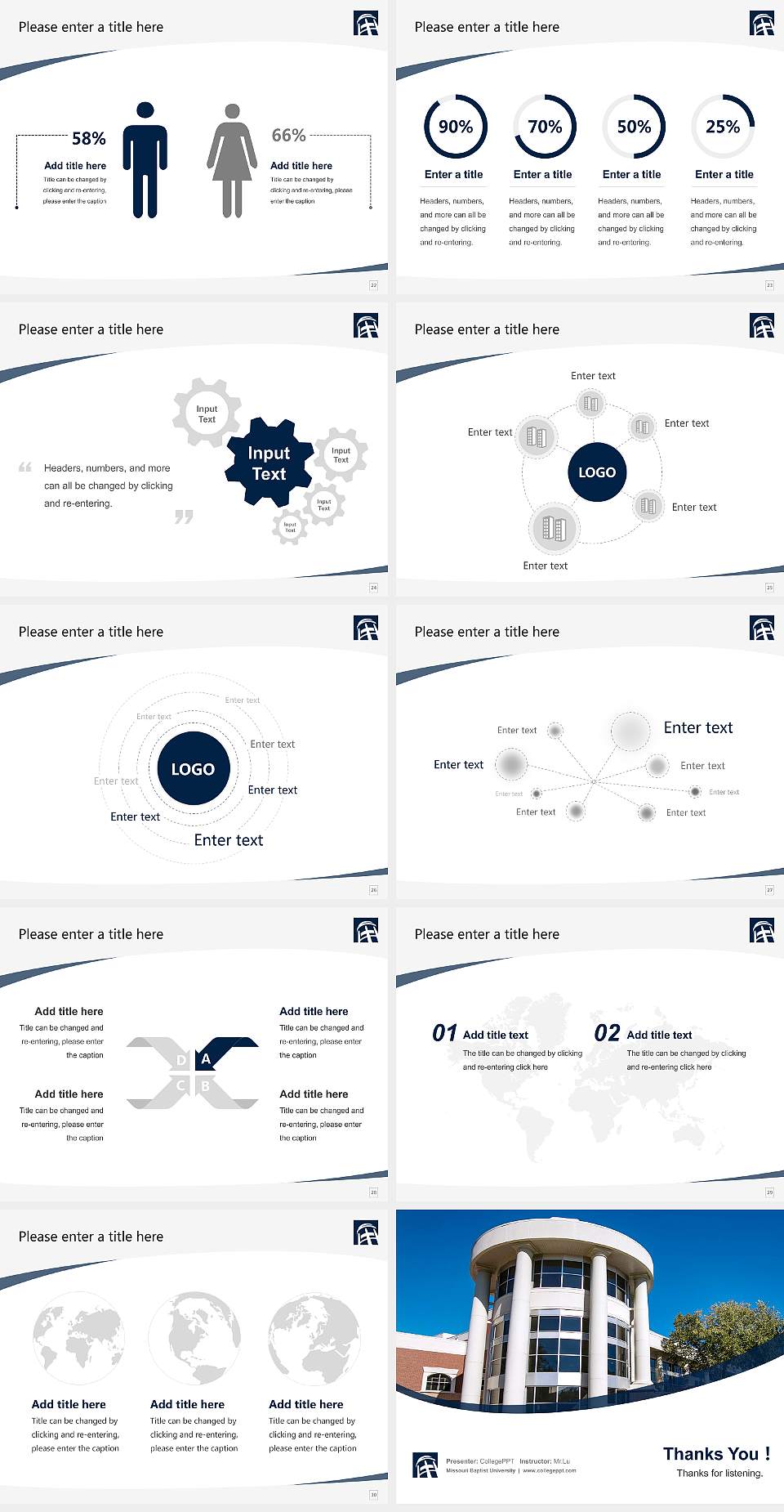 Missouri Baptist University Course/Courseware Creation PPT Template4:3 ratio PPT effect preview image4