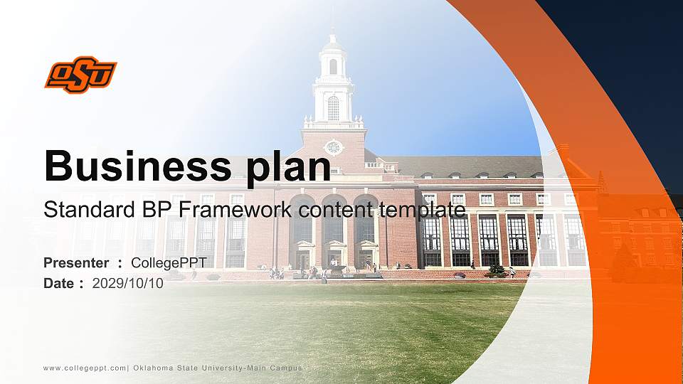 Oklahoma State University-Main Campus Competition/Entrepreneurship Contest PPT Template16:9 ratio PPT effect preview image