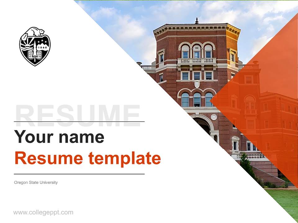 Oregon State University Resume PPT Template4:3 ratio PPT effect preview image5
