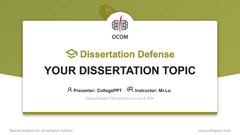 Oregon College of Oriental Medicine Graduation Thesis Defense PPT Template