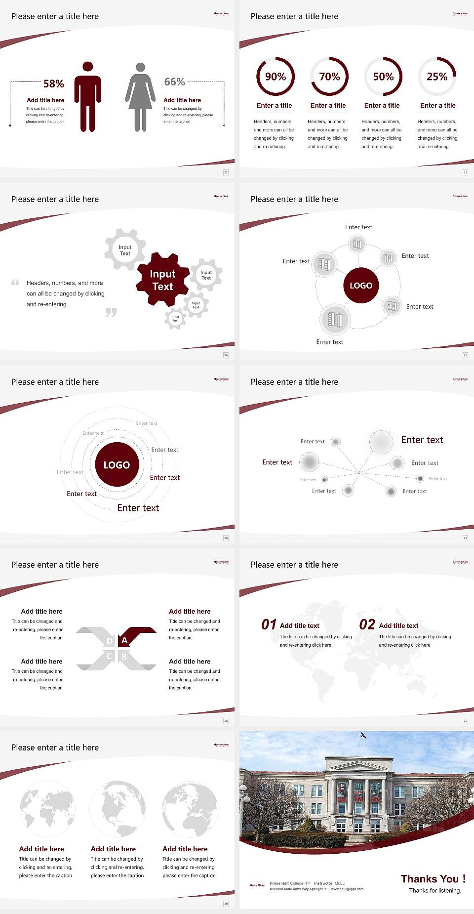 Missouri State University-Springfield Course/Courseware Creation PPT Template4:3 ratio PPT effect preview image4