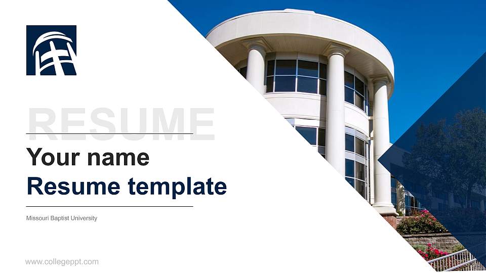 Missouri Baptist University Resume PPT Template16:9 ratio PPT effect preview image