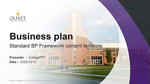 Olivet Nazarene University Competition/Entrepreneurship Contest PPT Template
