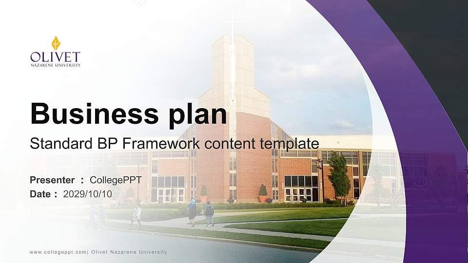 Olivet Nazarene University Competition/Entrepreneurship Contest PPT Template16:9 ratio PPT effect preview image