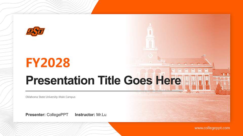 Oklahoma State University-Main Campus Academic Presentation/Research Findings Report PPT Template16:9 ratio PPT effect preview image