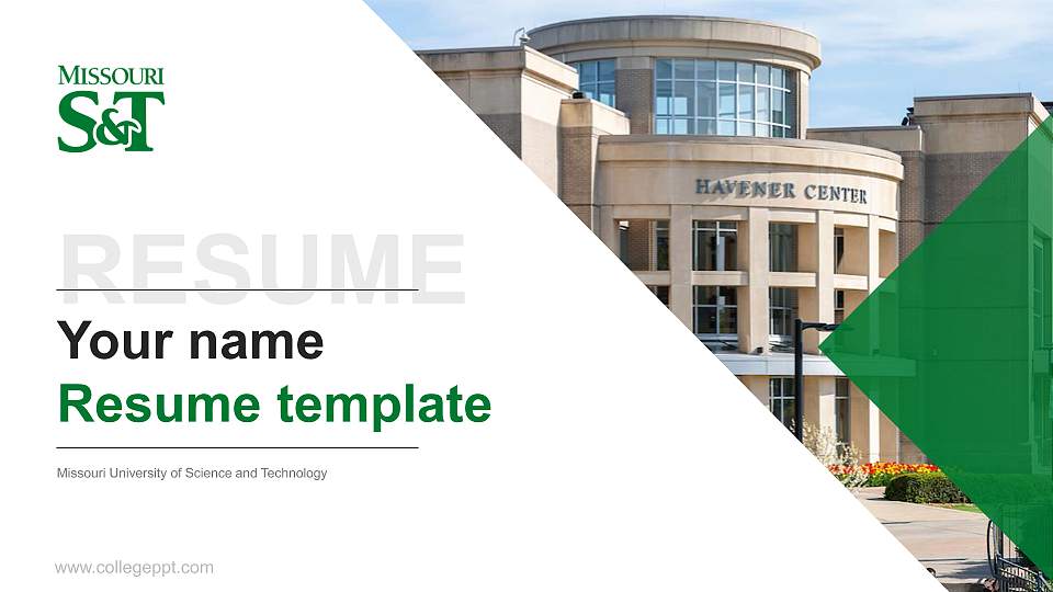 Missouri University of Science and Technology Resume PPT Template16:9 ratio PPT effect preview image