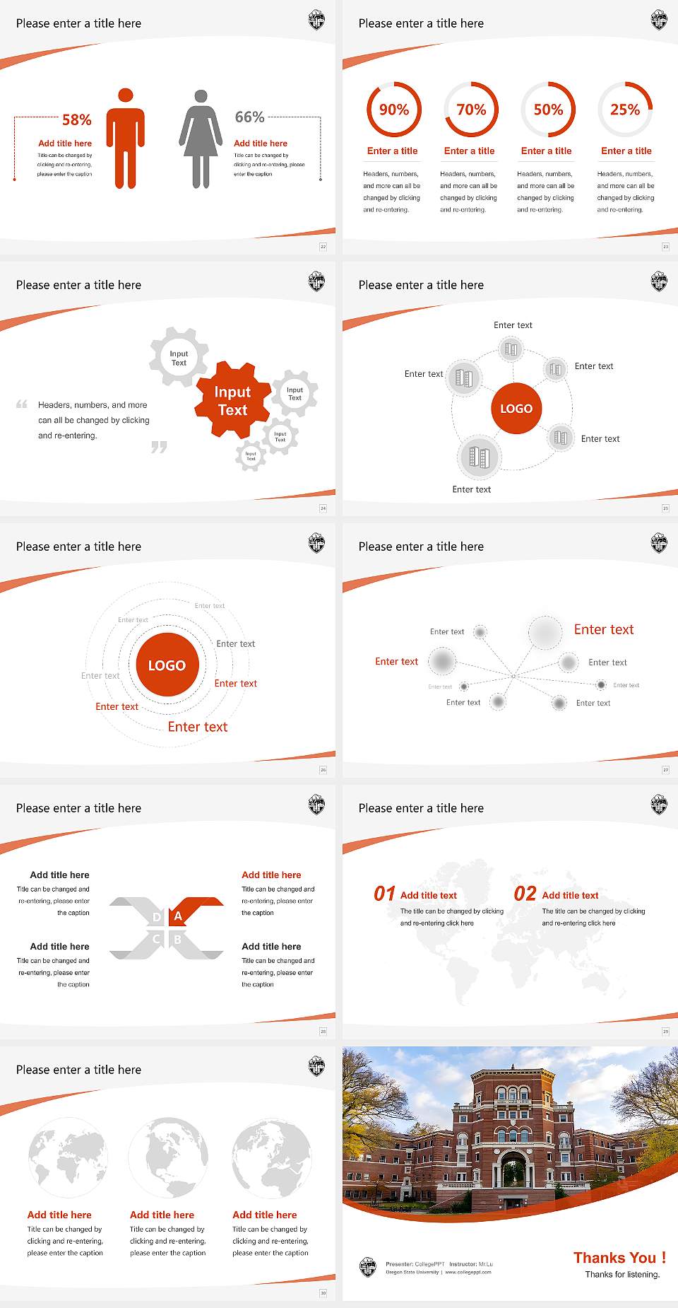 Oregon State University Course/Courseware Creation PPT Template4:3 ratio PPT effect preview image4