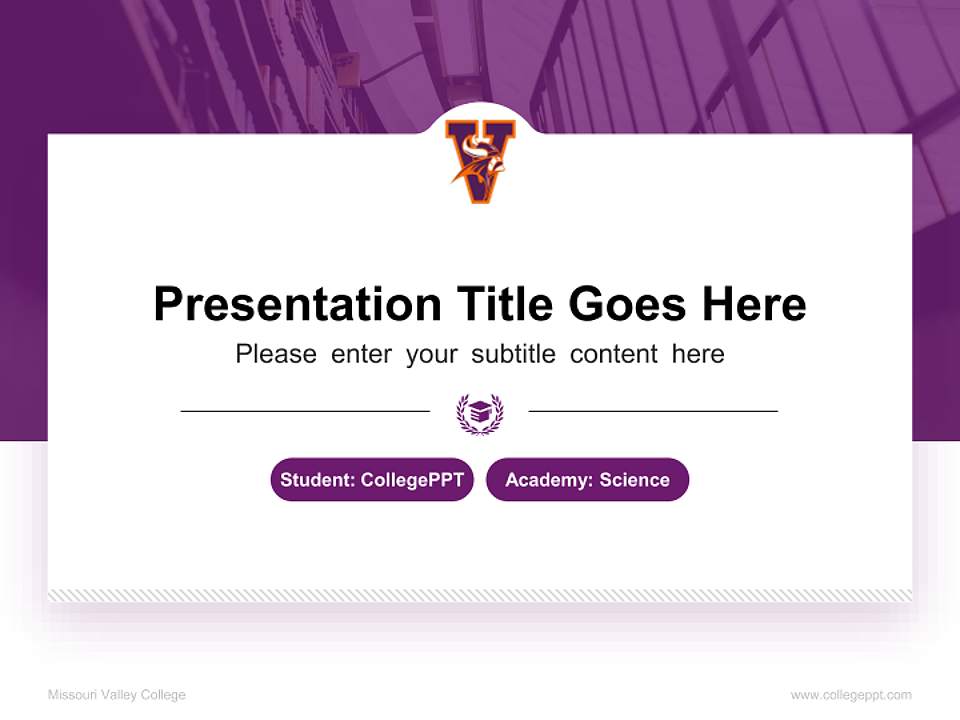 Missouri Valley College National Scholarship Defense PPT Template4:3 ratio PPT effect preview image4