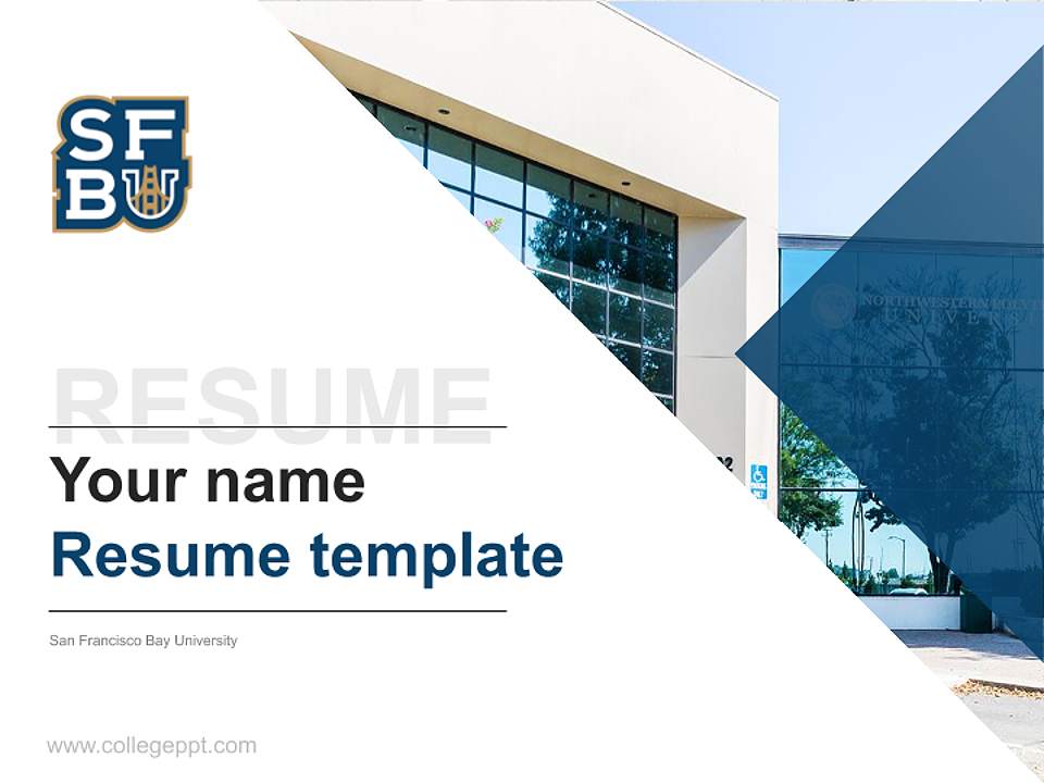San Francisco Bay University Resume PPT Template4:3 ratio PPT effect preview image5