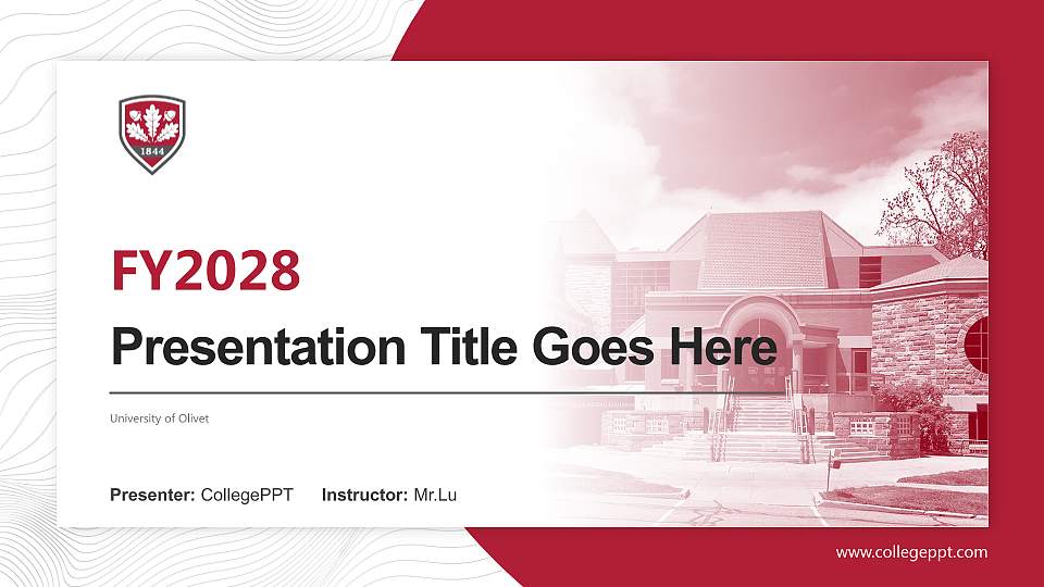 University of Olivet Academic Presentation/Research Findings Report PPT Template16:9 ratio PPT effect preview image