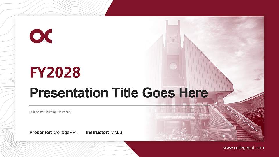 Oklahoma Christian University Academic Presentation/Research Findings Report PPT Template16:9 ratio PPT effect preview image