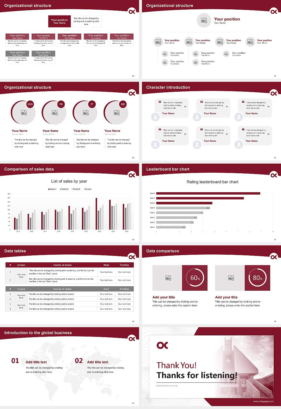 Oklahoma Christian University Academic Presentation/Research Findings Report PPT Template16:9 ratio PPT effect preview image4