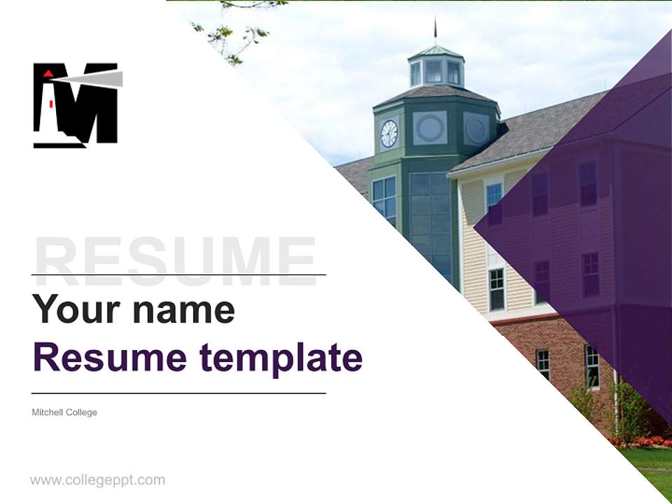 Mitchell College Resume PPT Template4:3 ratio PPT effect preview image5