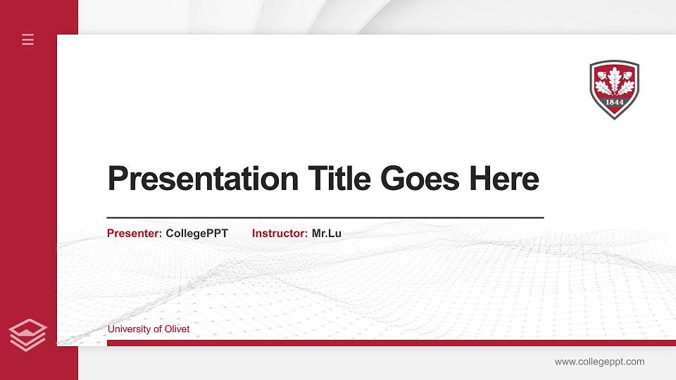 University of Olivet Thesis Proposal/Graduation Defense PPT Template16:9 ratio PPT effect preview image