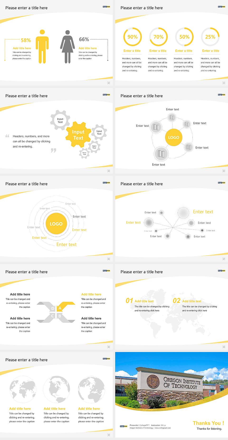 Oregon Institute of Technology Course/Courseware Creation PPT Template4:3 ratio PPT effect preview image4