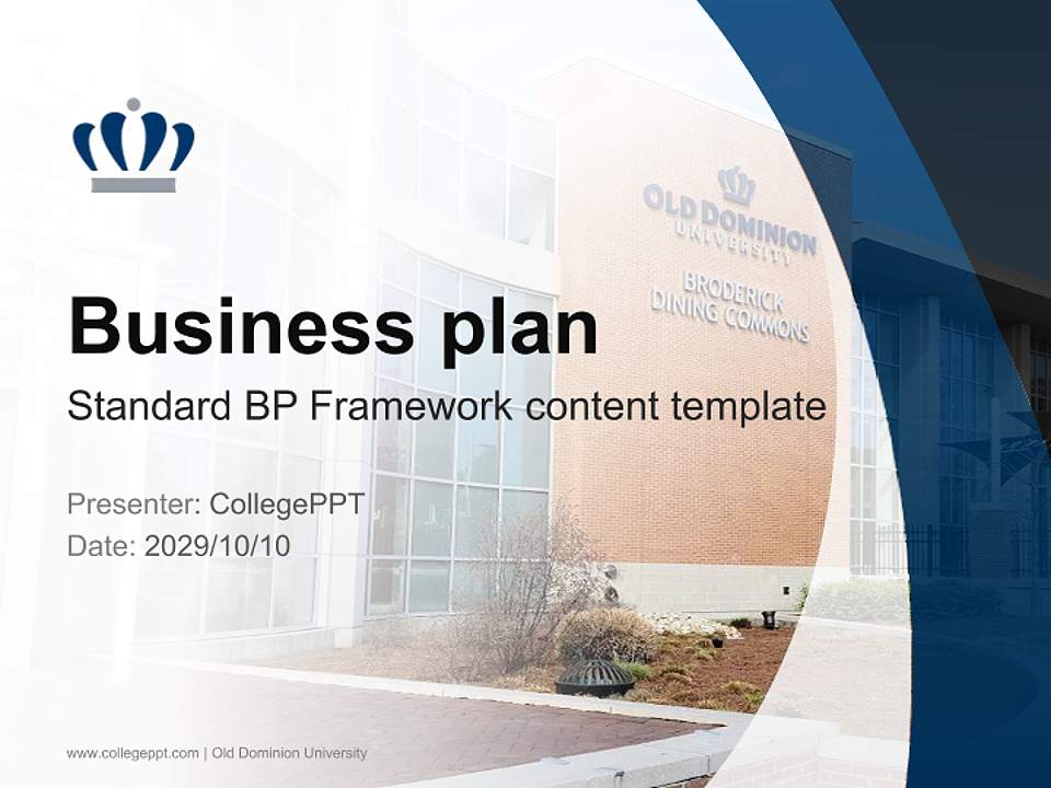 Old Dominion University Competition/Entrepreneurship Contest PPT Template4:3 ratio PPT effect preview image9