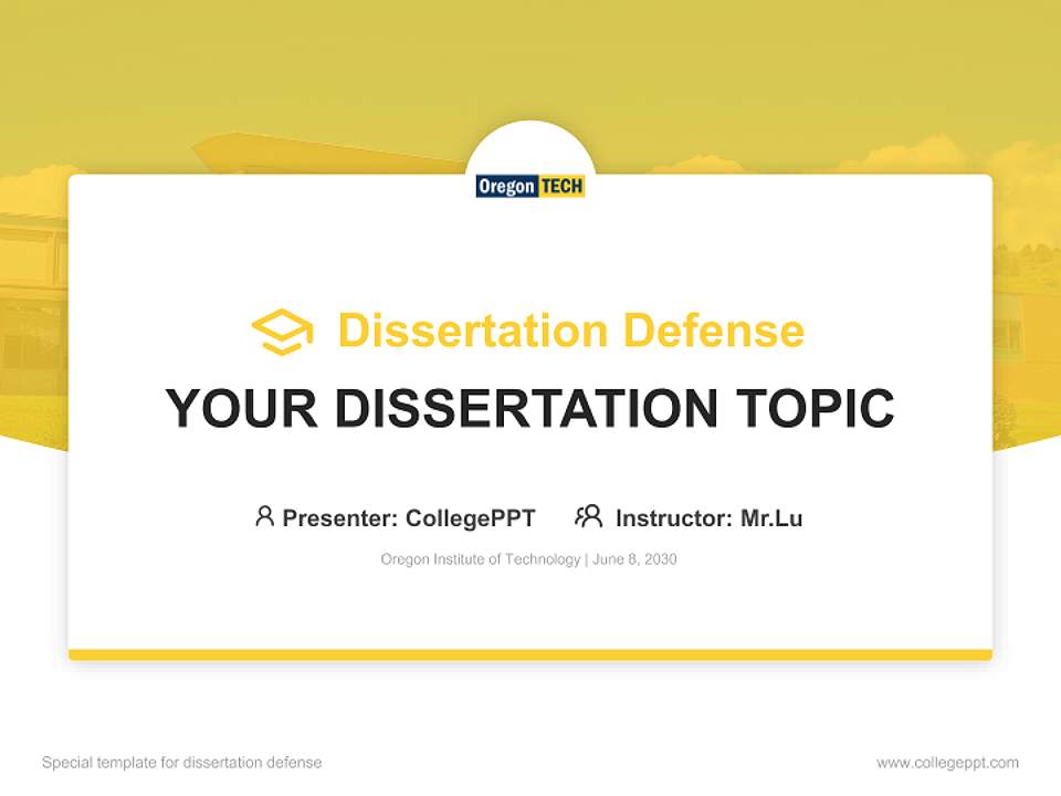 Oregon Institute of Technology Graduation Thesis Defense PPT Template4:3 ratio PPT effect preview image7