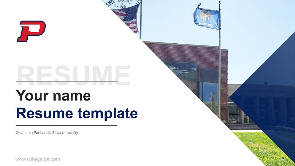 Oklahoma Panhandle State University Resume PPT Template16:9 ratio PPT effect preview image