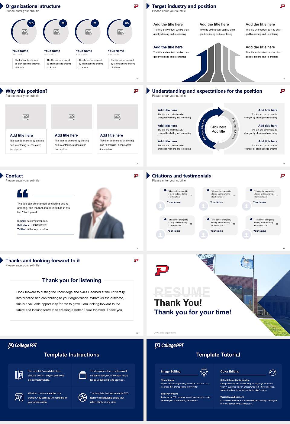 Oklahoma Panhandle State University Resume PPT Template16:9 ratio PPT effect preview image4