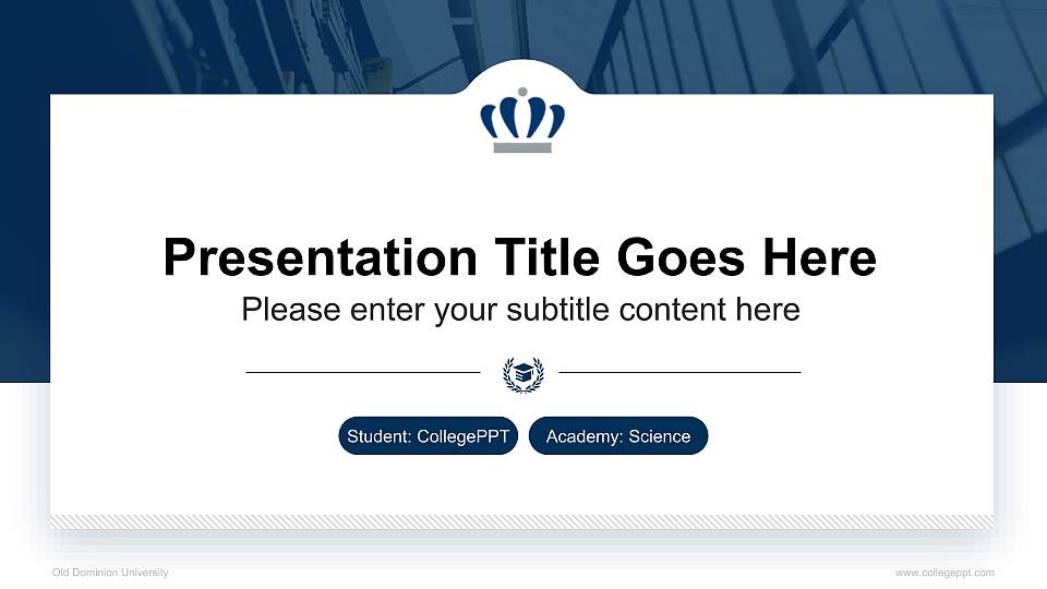 Old Dominion University National Scholarship Defense PPT Template16:9 ratio PPT effect preview image