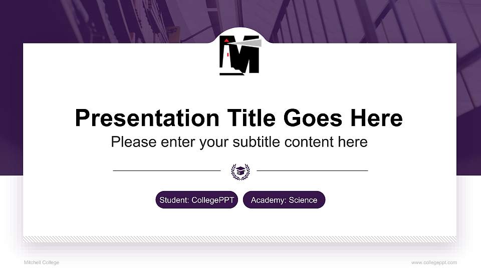 Mitchell College National Scholarship Defense PPT Template16:9 ratio PPT effect preview image