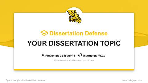 Missouri Western State University Graduation Thesis Defense PPT Template