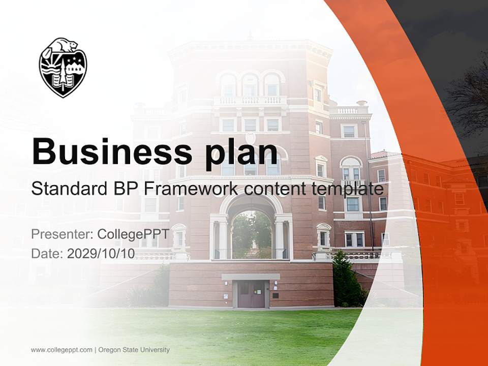 Oregon State University Competition/Entrepreneurship Contest PPT Template4:3 ratio PPT effect preview image9