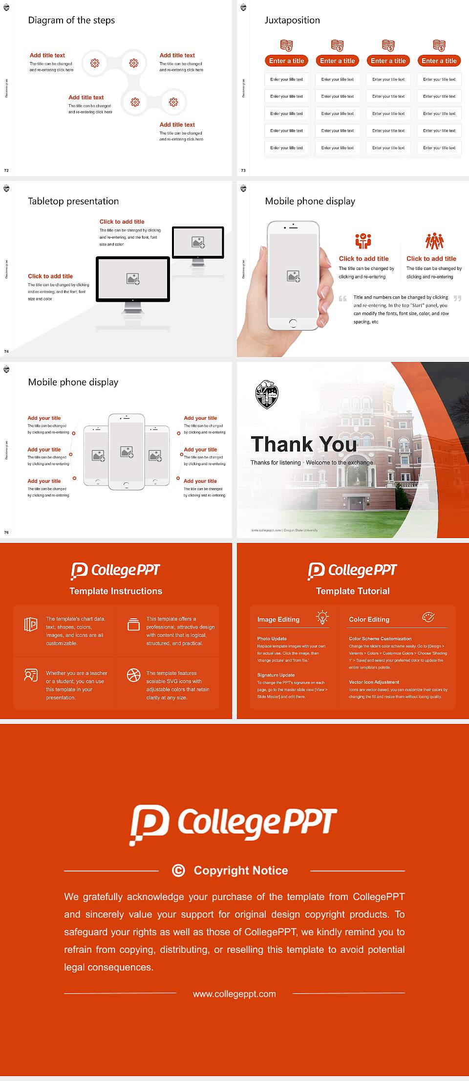 Oregon State University Competition/Entrepreneurship Contest PPT Template4:3 ratio PPT effect preview image9